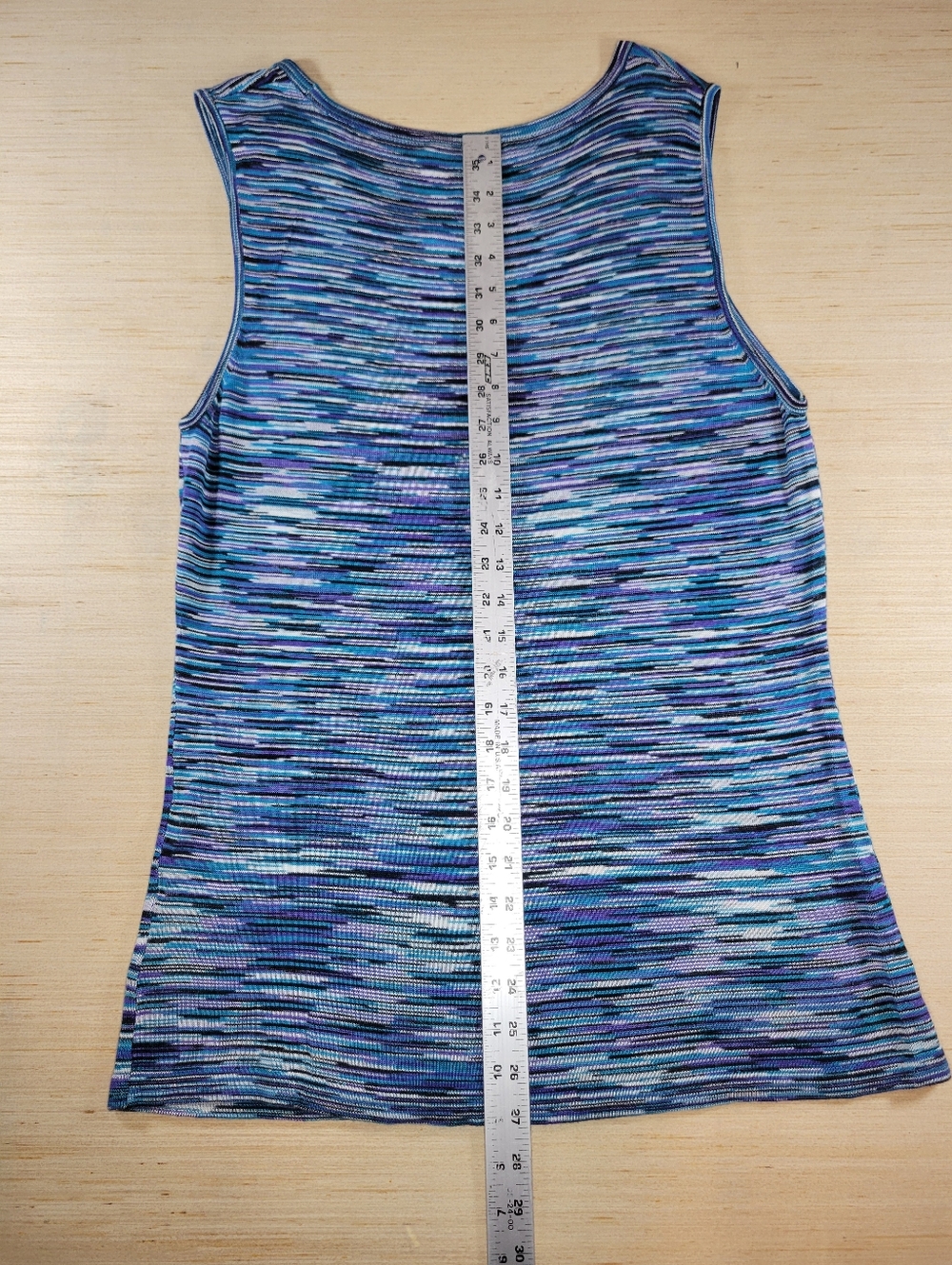 Jones Wear Multi Stripe Sleeveless Tank Top Women XL Blue Purple Boho - Picture 11 of 11